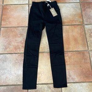Madewell, curvy, high rise, skinny jeans in black